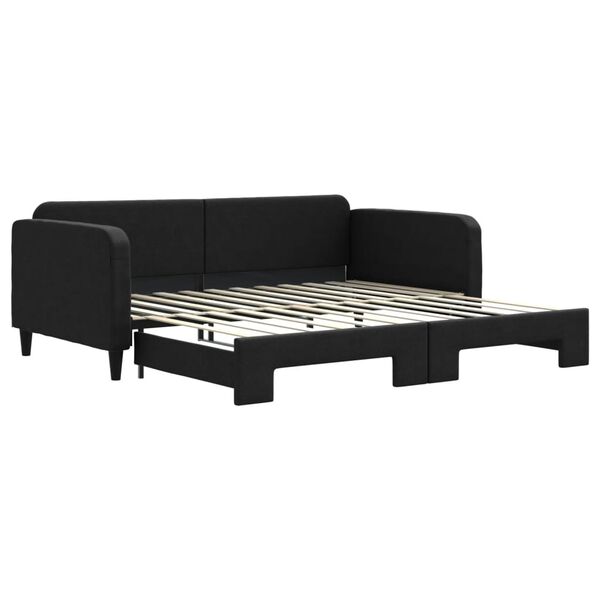 vidaXL Divano Letto con Letto Estraibile Nero 100x200 cm in Tessuto