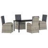 vidaXL Set da Pranzo per Giardino 5 pz Grigio polyrattan