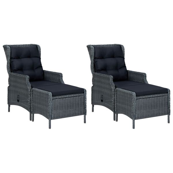 vidaXL Set Mobili da Pranzo per Giardino 7 pz Grigio Scuro