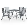 vidaXL Set Pranzo da Giardino 5 pz in Acciaio Antracite