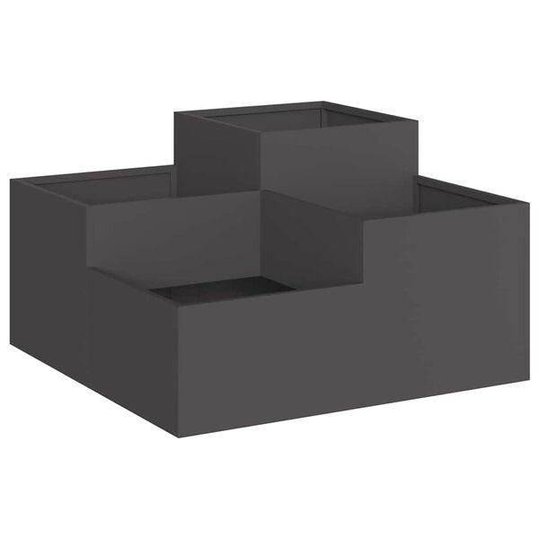 vidaXL Vaso da giardino Nero 100 x 100 x 48 cm Acciaio