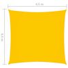 vidaXL Parasole a Vela in Tela Oxford Quadrato 4,5x4,5 m Giallo