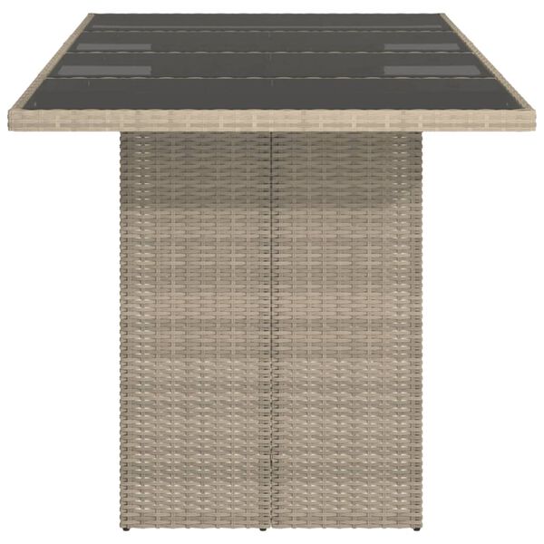 vidaXL Tavolo da Giardino Piano in Vetro Grigio 190x80x74cm Polyrattan