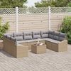vidaXL Set Divano da Giardino 9 pcs Beige e Grigio Chiaro polyrattan