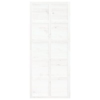 vidaXL Porta del Granaio Bianca 90x1,8x214 cm Legno Massello di Pino