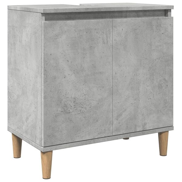 vidaXL Mobile Lavabo Grigio Cemento 58x33x60 cm in Legno Multistrato