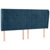 vidaXL Testiera ad Orecchio Blu Scuro 203x23x118/128 cm in Velluto