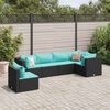 vidaXL Set Mobili da Giardino 6 pz con Cuscini in Polyrattan Nero