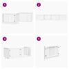 vidaXL Cancello Cani Porta Pieghevole Bianco 4 Pannelli 320 cm Pioppo