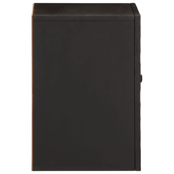 vidaXL Mobile da Bagno a Parete Nero 38x33x48 cm Legno Massello Mango