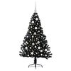 vidaXL Albero di Natale artificiale con luci integrate Nero 120 cm PVC