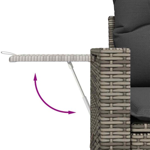 vidaXL Set Divano Giardino 10 pz con Cuscini Grigio Chiaro Polyrattan