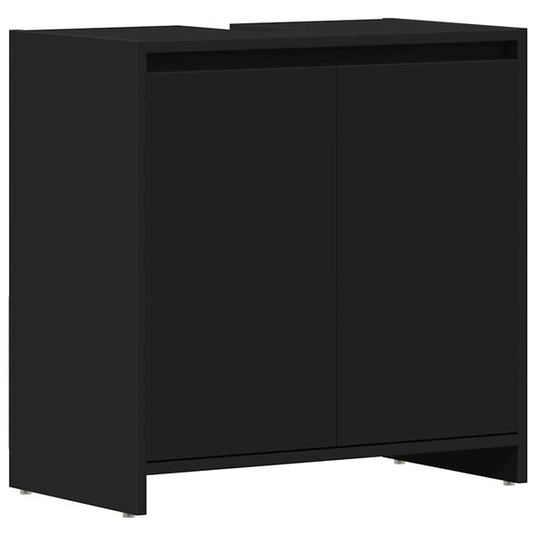 vidaXL Mobile da Bagno Nero 60x33x61 cm in Legno Multistrato