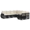 vidaXL Set Divano da Giardino 8 pz 8-Numero di posti Nero polyrattan