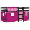 vidaXL Letto a Soppalco con Tende Bambini Rosa 90x200 cm Massello Pino