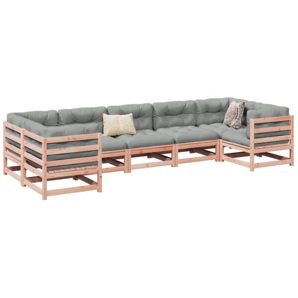 vidaXL Set Divani da Giardino 7 pz in Legno Massello Abete Douglas