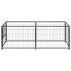 vidaXL Gabbia per Cani Nera 200x100x70 cm in Acciaio