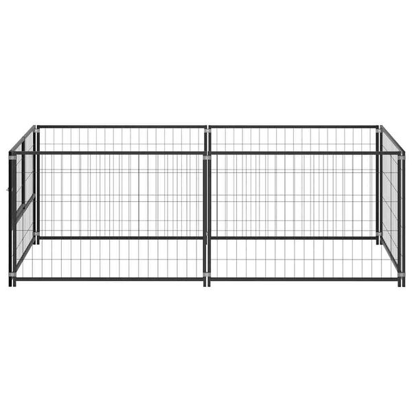 vidaXL Gabbia per Cani Nera 200x100x70 cm in Acciaio