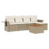 vidaXL Set Divano da Giardino 6 pz con Cuscini Beige in Polyrattan