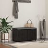 vidaXL Panca per ingresso con cuscino Rovere Nero 80 x 46 x 46 cm