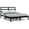 vidaXL Giroletto Nero in Legno Massello 150x200 cm King Size