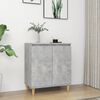 vidaXL Credenza Gambe Massello Grigio Cemento 60x35x70cm Multistrato