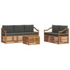 vidaXL Set di divani da esterno 6 pz Naturale e Antracite