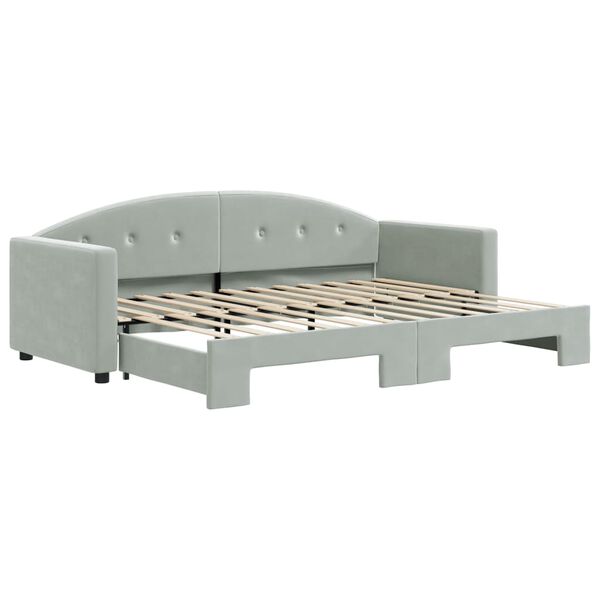 vidaXL Divano Letto con Letto Estraibile Grigio Chiaro 80x200 Velluto