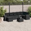 vidaXL Set Divani da Giardino con Cuscini 8 pz Nero in Polyrattan