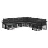 vidaXL Set di divani da esterno 11 pcs Nero e Grigio scuro Poliestere