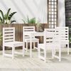 vidaXL Set da Pranzo per Giardino 5pz Bianco in Legno Massello di Pino