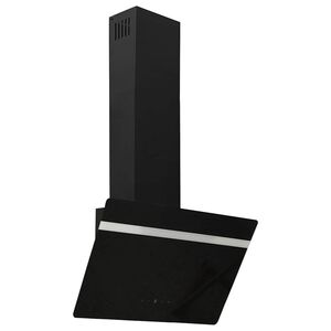 vidaXL Cappa a Parete 60 cm in Acciaio e Vetro Temperato Nero