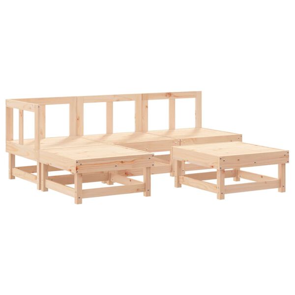 vidaXL Set Salotto da Giardino 5 pz in Legno Massello di Pino