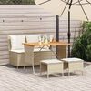 vidaXL Set da Pranzo da Giardino 4 pz con Cuscini Beige in Polyrattan