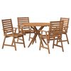 vidaXL Set da Pranzo per Giardino 5 pz in Legno Massello di Acacia