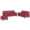 vidaXL Set di Divani 3 pz Rosso Vino in Similpelle