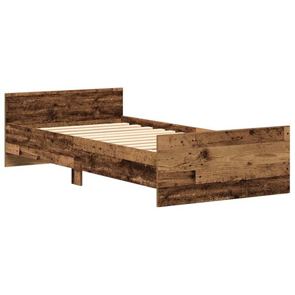 vidaXL Giroletto senza Materasso Legno Antico 75x190 cm in Truciolato