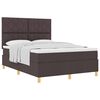 vidaXL Letto a molle con testiera Marrone Scuro 140 x 200 cm Tessuto