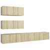 vidaXL Set di Mobili Porta TV 4 pz Rovere Sonoma in Legno Multistrato