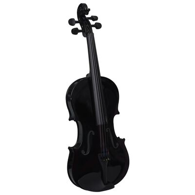 vidaXL Set Completo Violino con Arco e Mentoniera Nero 4/4