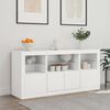 vidaXL Credenza con Luci LED Bianca 142,5x37x67 cm