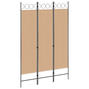 vidaXL Paravento a 3 pannelli Beige 120 x 180 cm Tessuto
