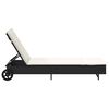 vidaXL Lettino Prendisole con Ruote e Cuscino in Polyrattan Nero