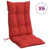 vidaXL Cuscini per Sedia con Schienale Alto 6 pz Rosso Tessuto Oxford