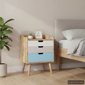 vidaXL Comodino 47x35x63 cm in Legno Massello di Mango