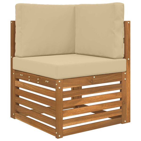 vidaXL Cuscino per divano da esterno 3 pcs Beige Poliestere