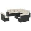 vidaXL Set Divani da Giardino 12 pz con Cuscini Nero in Polyrattan