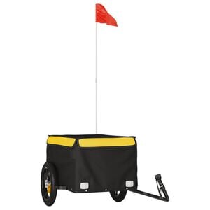 vidaXL Rimorchio da Bici Nero e Giallo 30 kg in Ferro