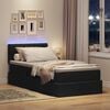 vidaXL Letto con contenitore e LED con led Nero 90 x 190 cm Tessuto