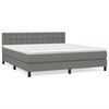 vidaXL Giroletto a Molle con Materasso Grigio Scuro 180x200 cm Tessuto
